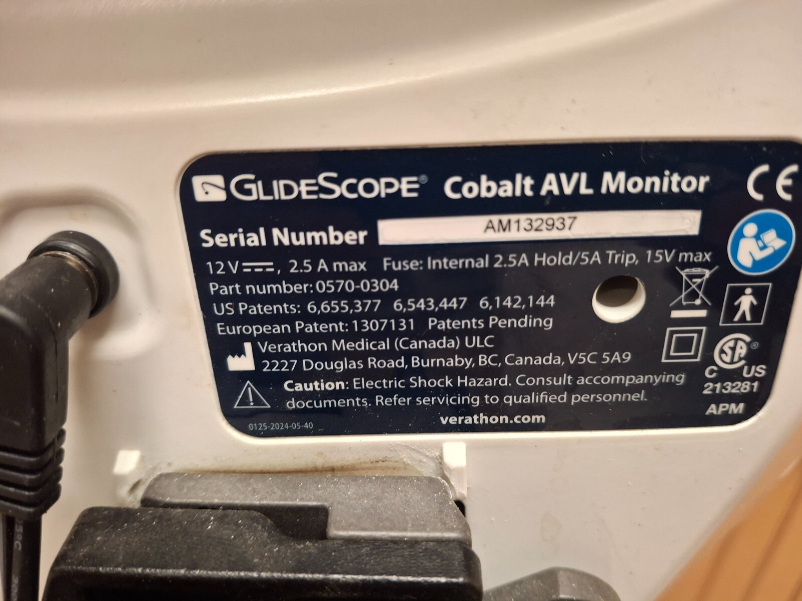 Verathon Glidescope Cobalt AVL Video Monitor Laryngoscope