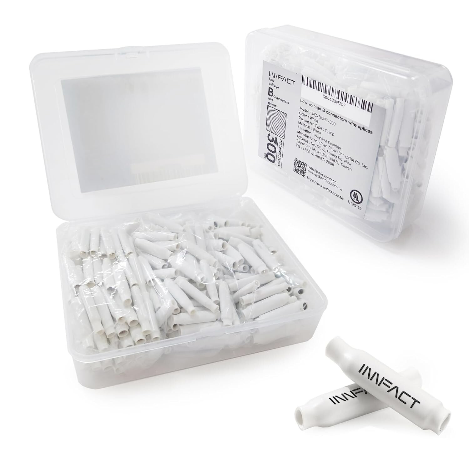 300 Pcs B Crimp Splice Connectors 22–26 AWG｜Dry & Gel-Filled｜Indoor/Outdoor