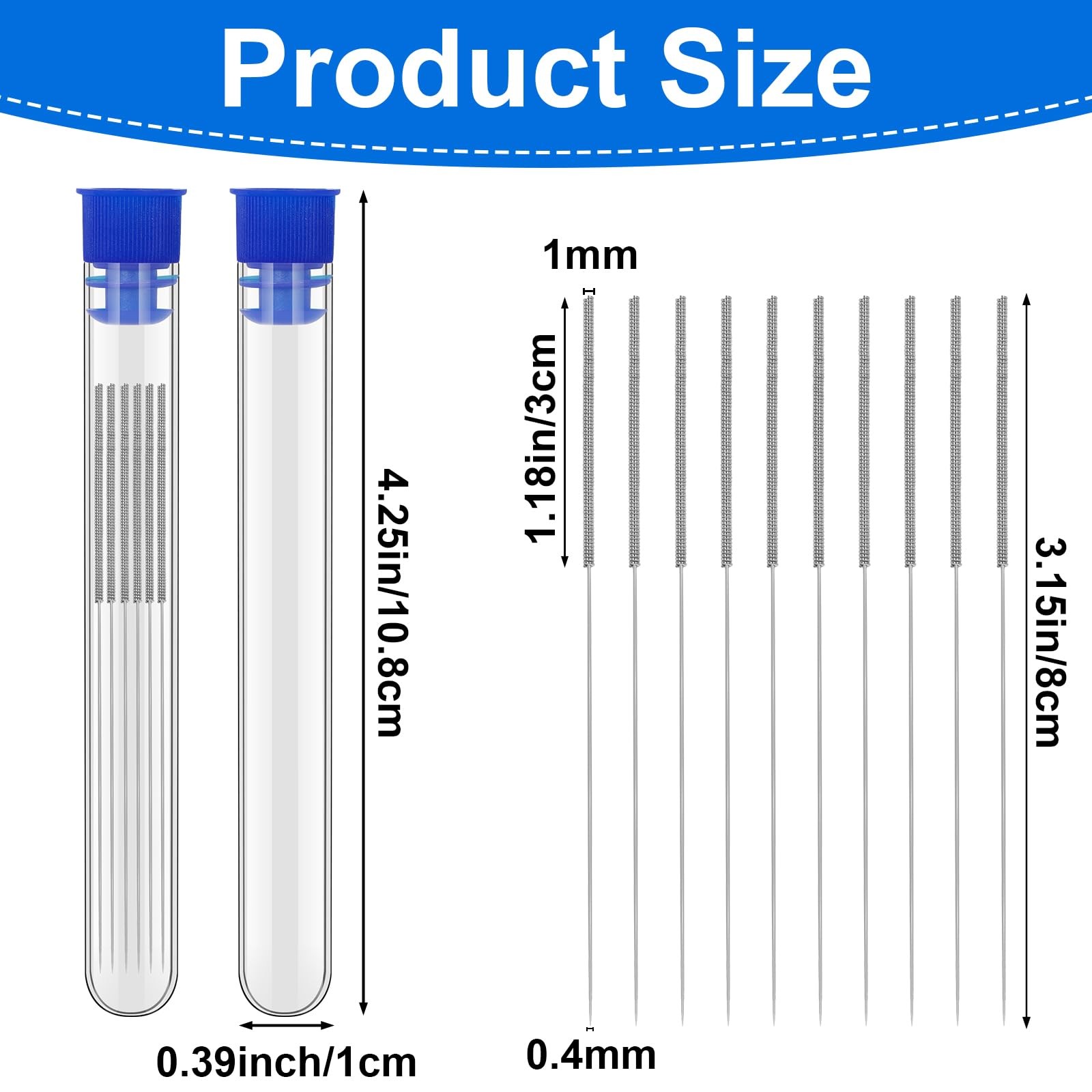50 Pcs 3D Printer Nozzle Cleaning Needles 0.4mm Stainless Steel Cleaner Set
