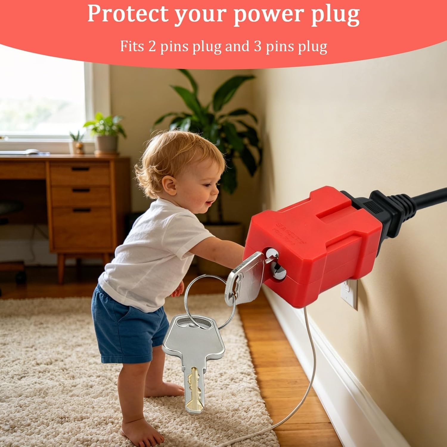 Plug Lock Electrical Cord Plug Lockout Device for Electrical Cord, 2 Pack Plug L