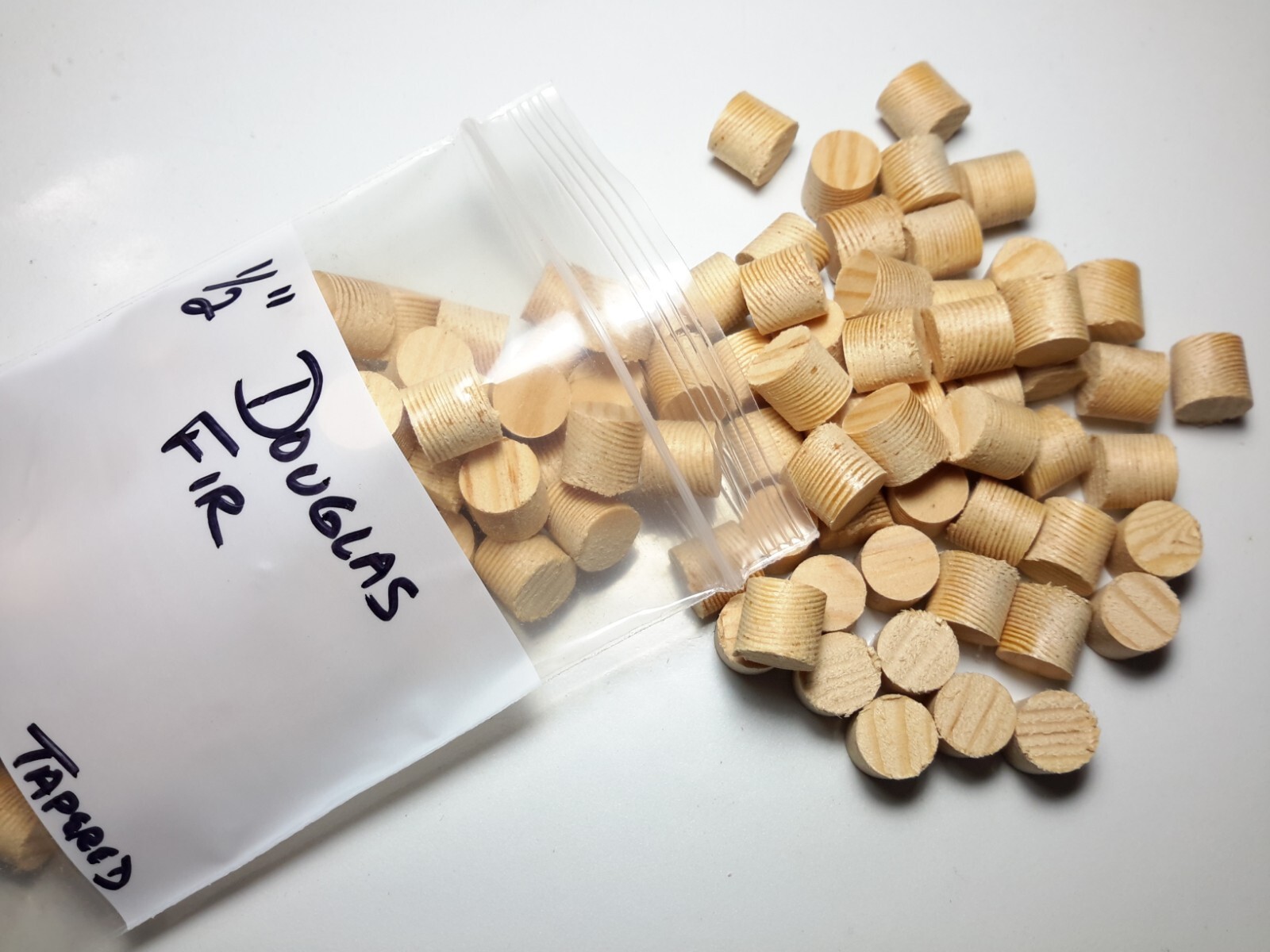 Douglas Fir Tapered Wood Plugs, 1/4, 5/16, 3/8, 1/2, 3/4″ diameters