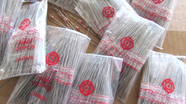 1N60 Genuine Hitachi Japan Germanium Glass Diodes HI-Quality Vintage 6pc NOS USA