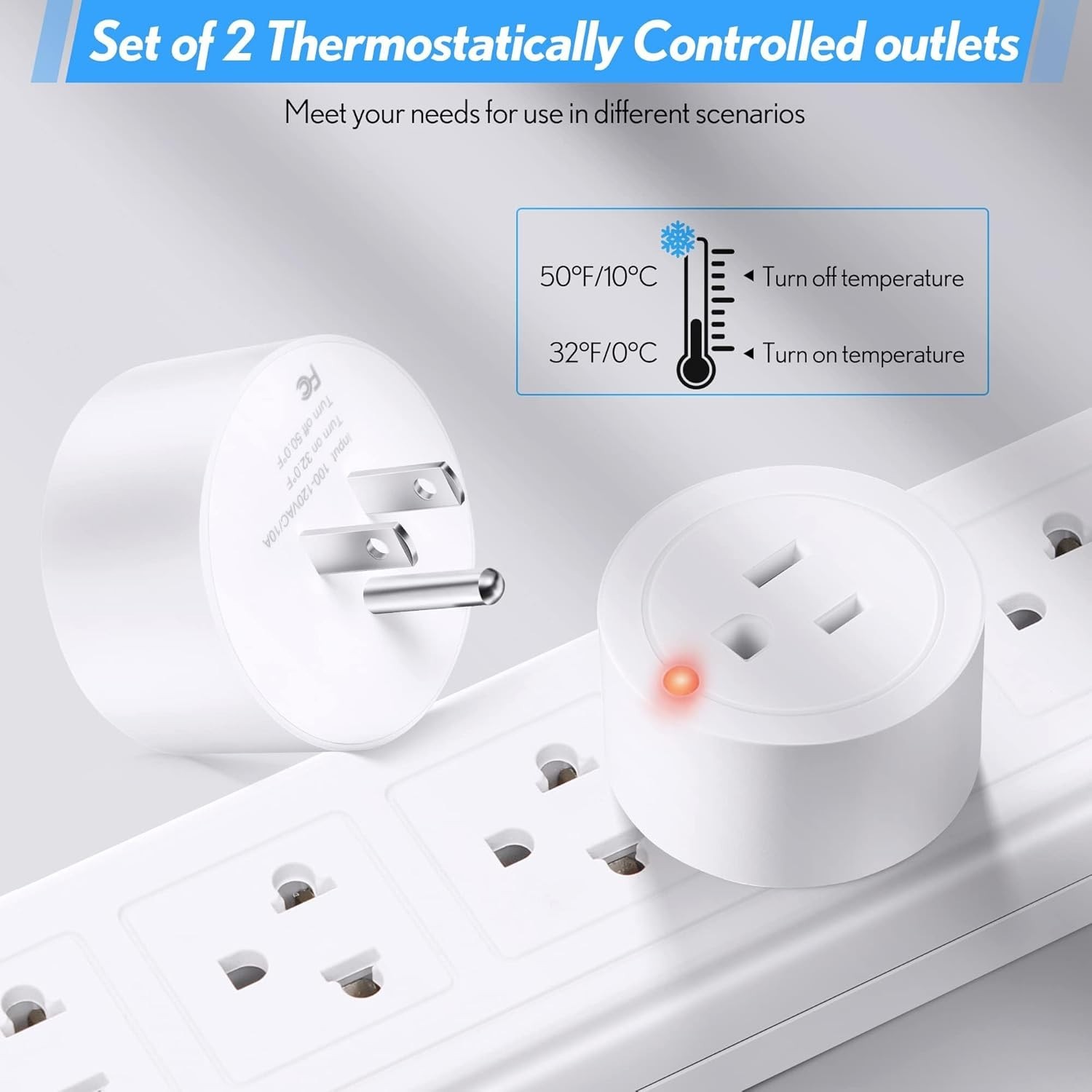 Thermostatically Controlled Outlet 32F 50F for Waterer Coil Deicer Power Plug