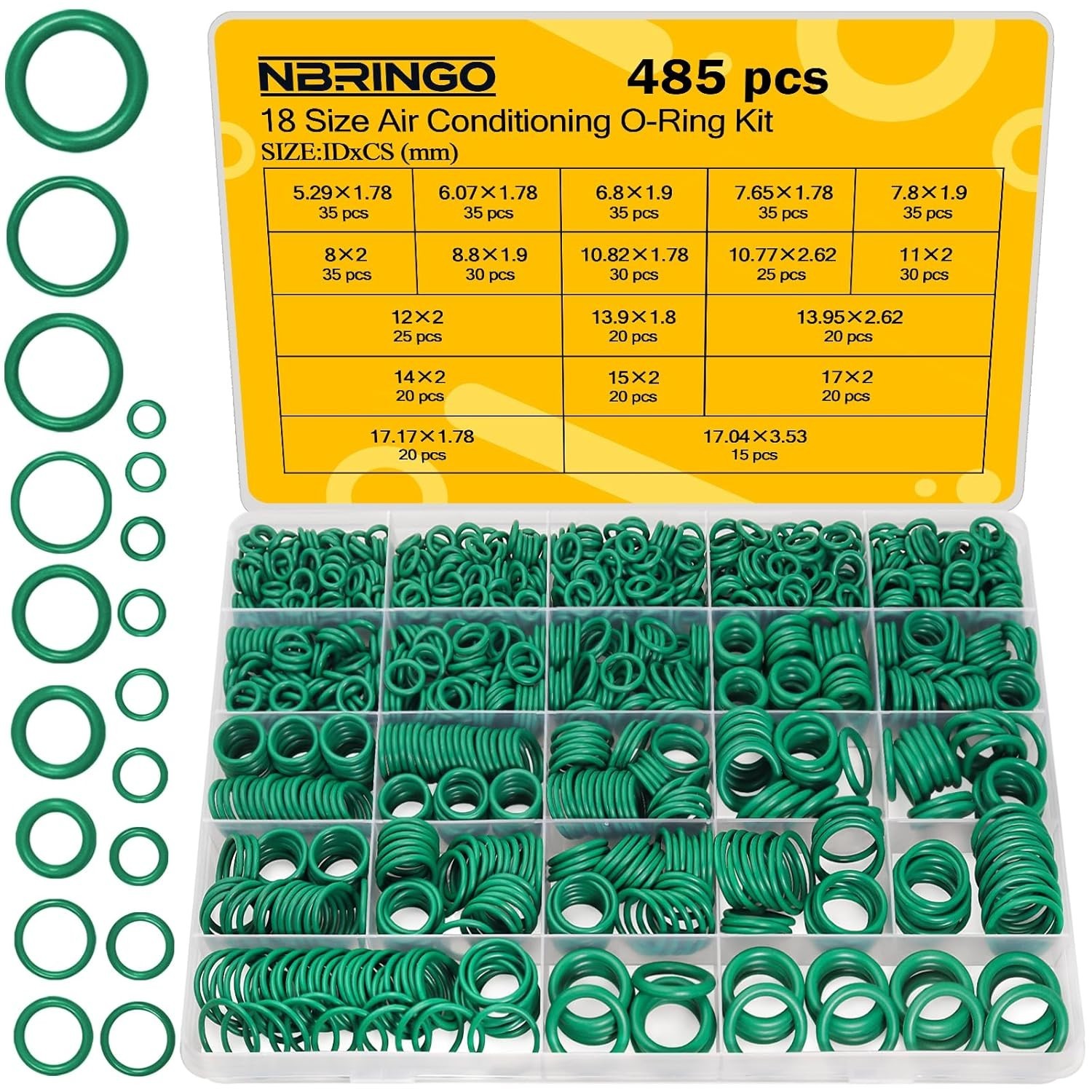 485 PCS Metric AC O Ring Kit – Automotive A/C System Seal Kit Compatible with…