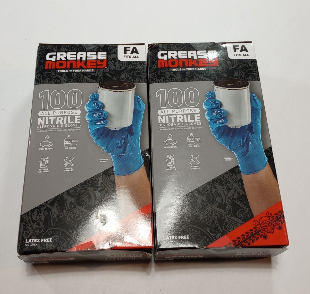Grease Monkey Nitrile Gloves FA Fits All (200 Pk)