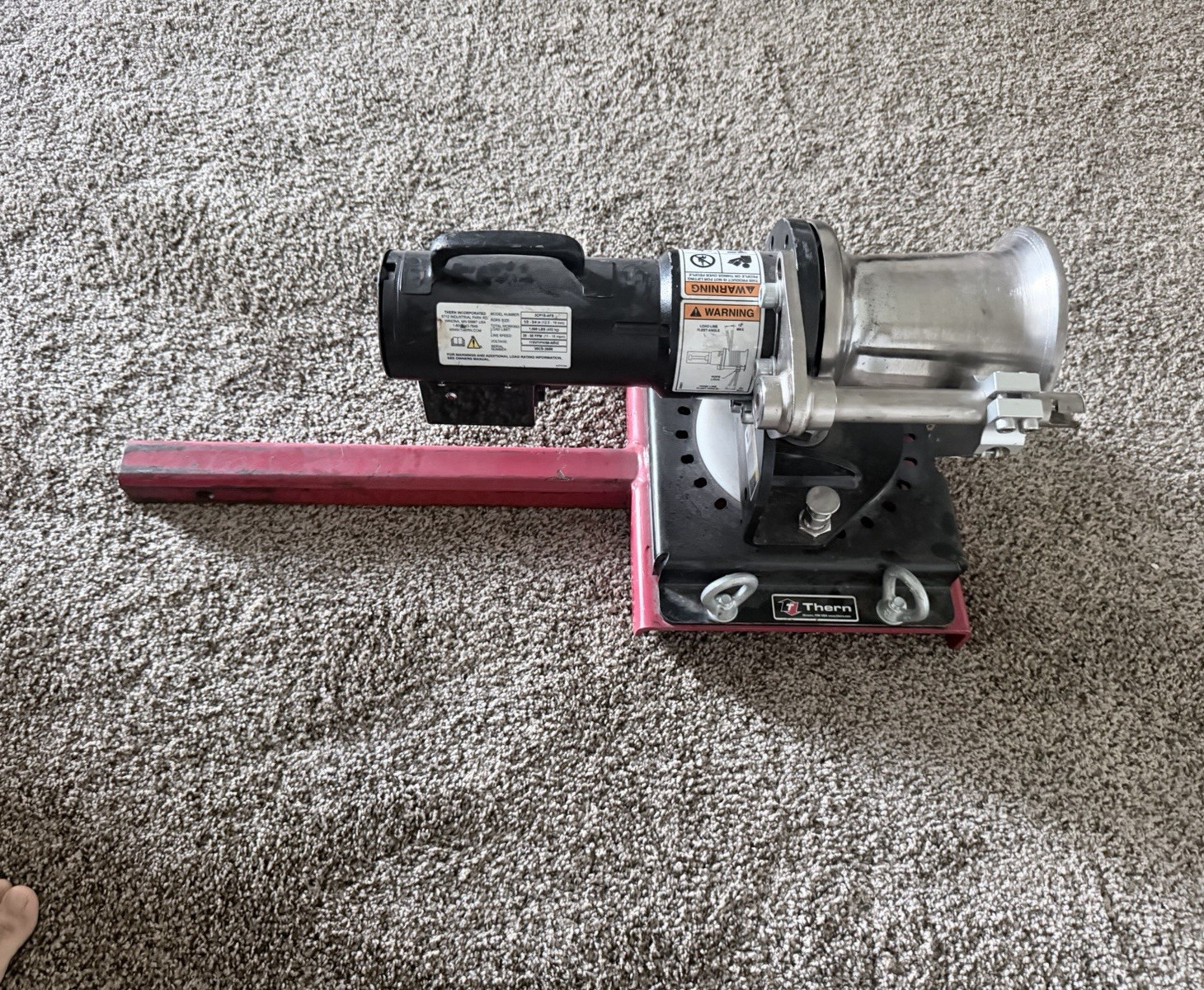 Thern 3CP1S-AFS Electric Winch 115V 1000 lb with Foot Switch