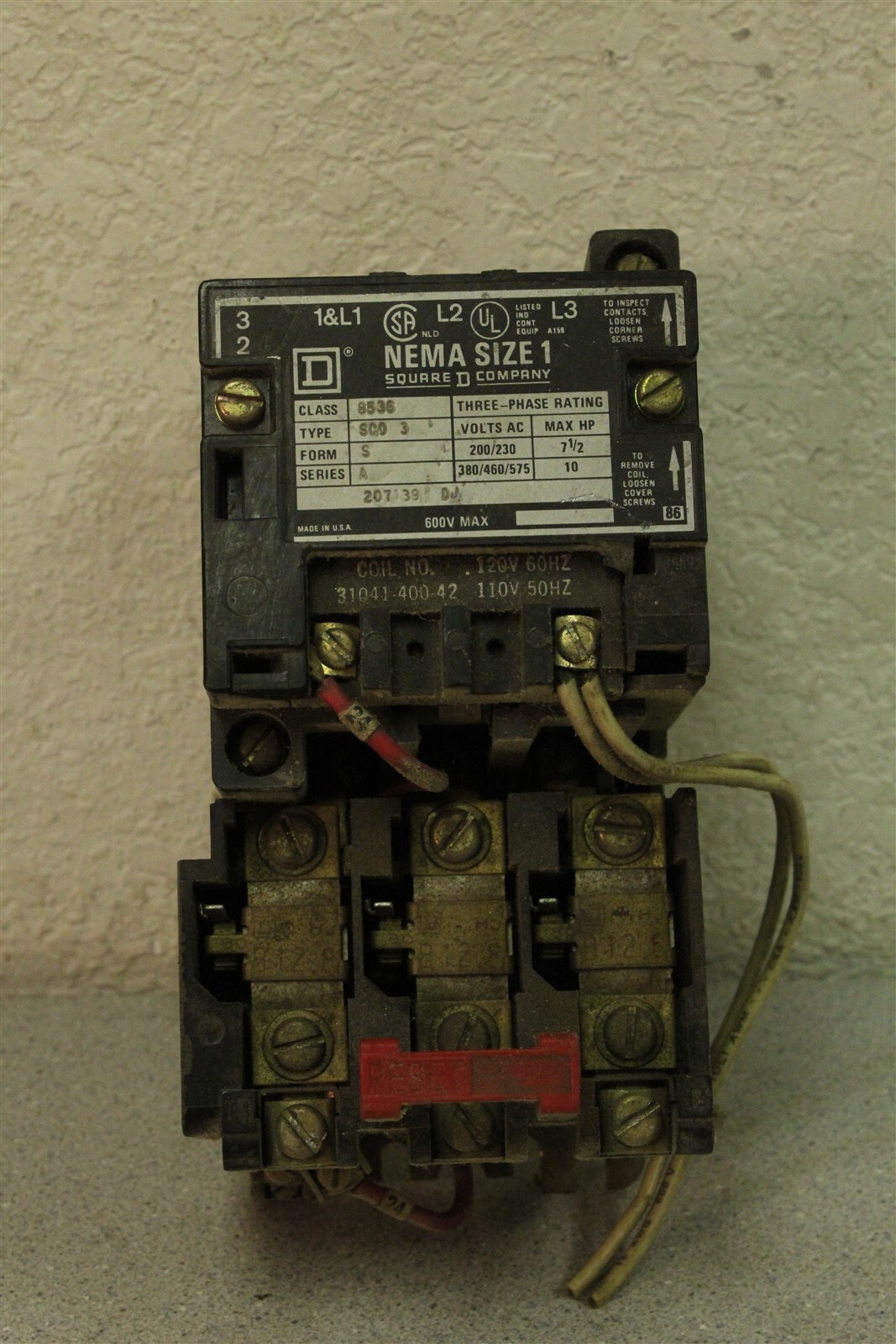 Square D NEMA Size 1 Class 8536 Type SCO series A 20739DJ *FREE SHIPPING*