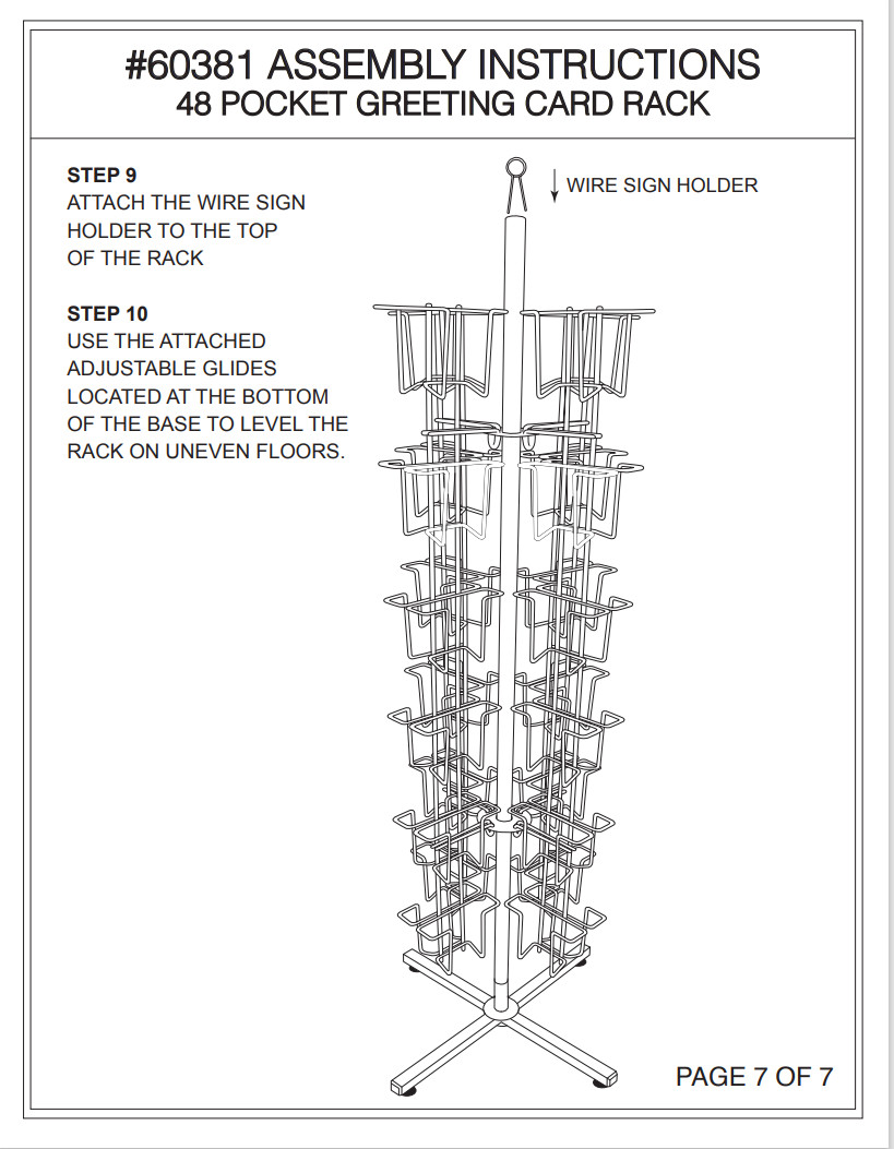 Greeting Card Rack Rotating Spins 48 Pocket White Retail Display 5″ x 7 Cards