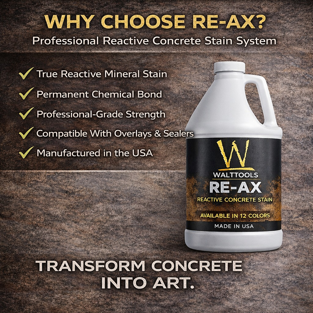 Walttools Re-Ax Reactive Concrete Stain 1 GAL (Antique Teal) 12 Colors Available