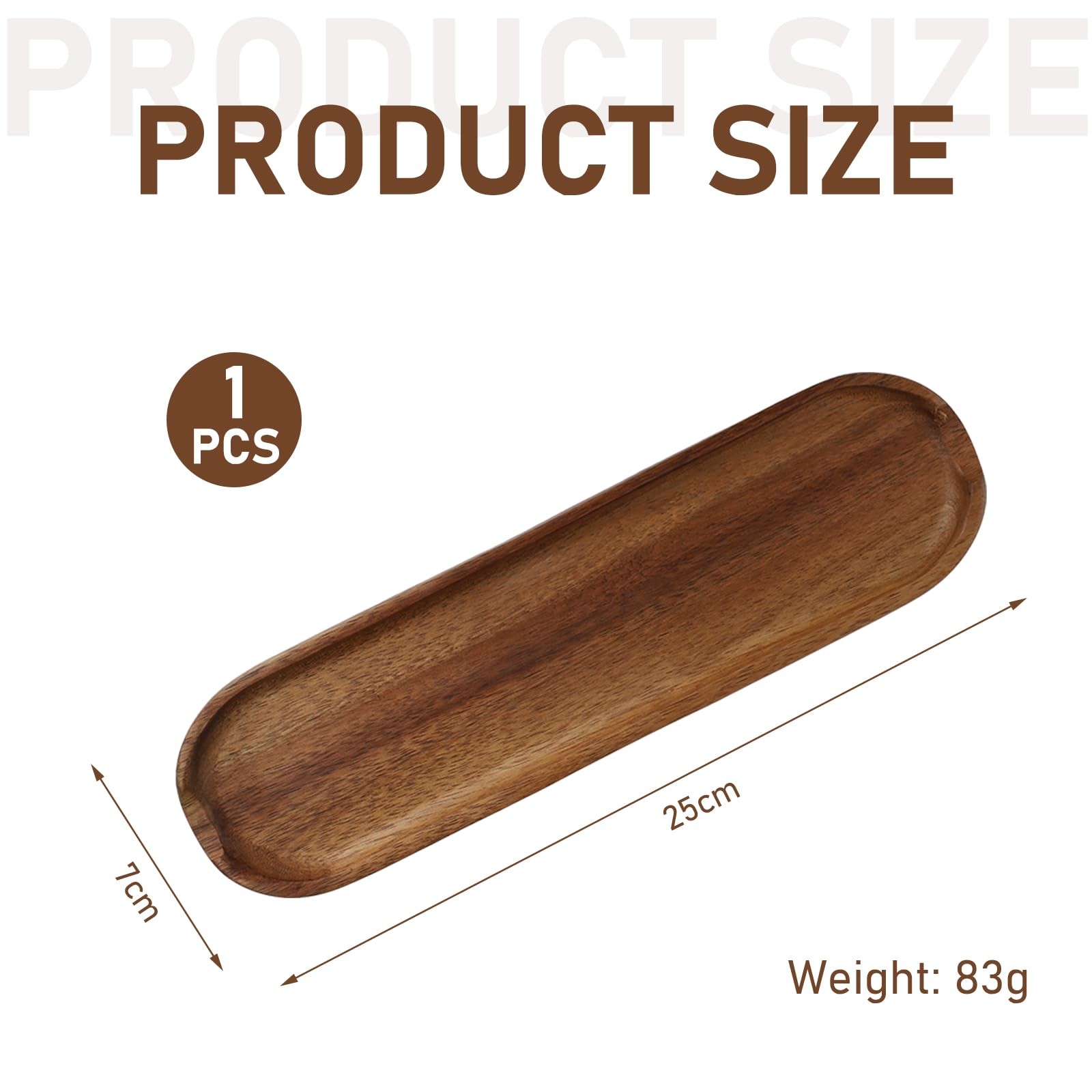 PKRFCJ Wooden Tray Brown Pen Tray, Wood Desk Accessories, Minimalist
