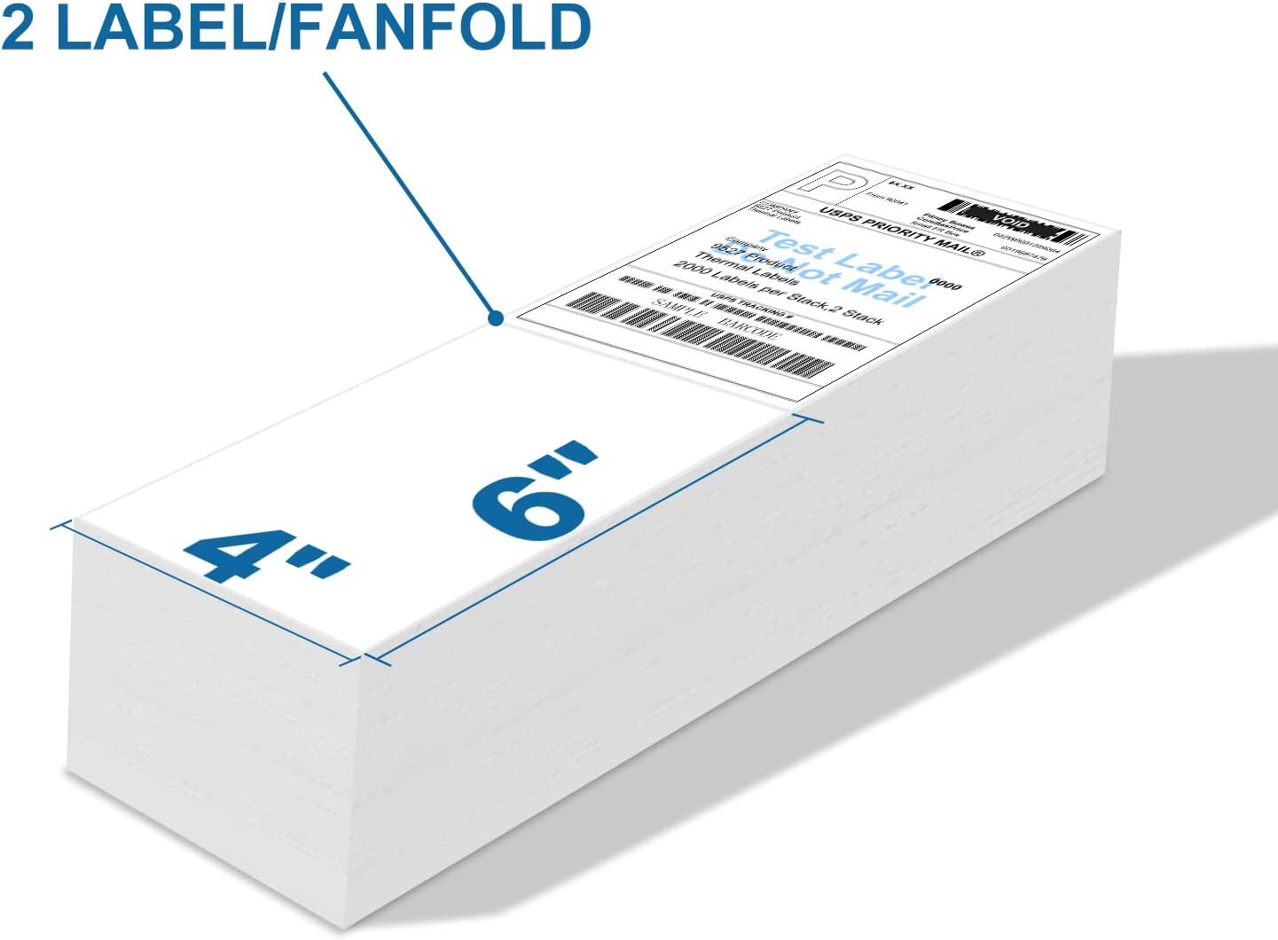 8000 Fanfold 4″ x 6″ Direct Thermal Labels Shipping Zebra Eltron 2844 ZP 450 505
