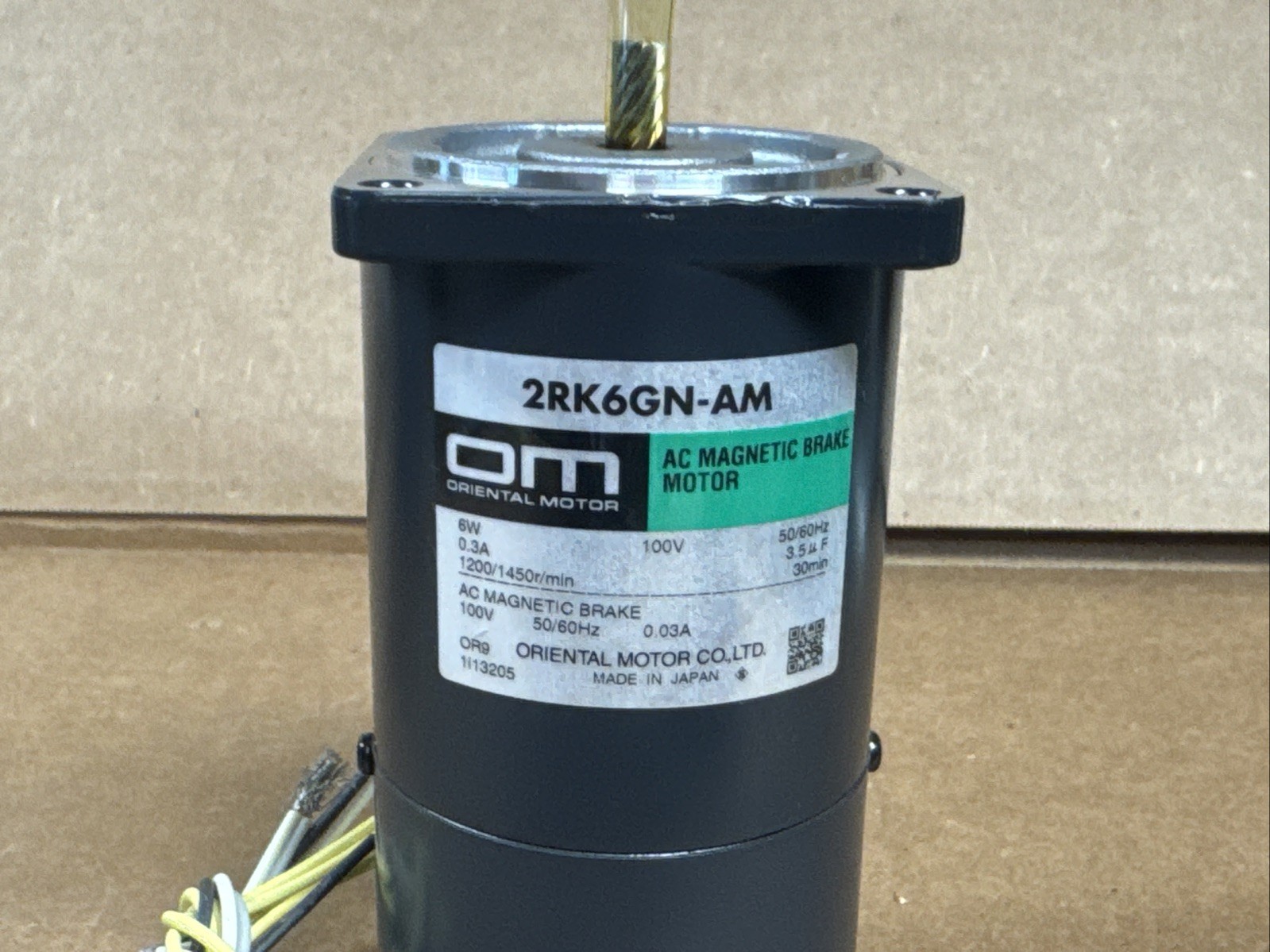 NEW Oriental Motor 2RK6GN-AM Brake Motor 6W 100V 1200/1450 RPM FAST SHIPPING