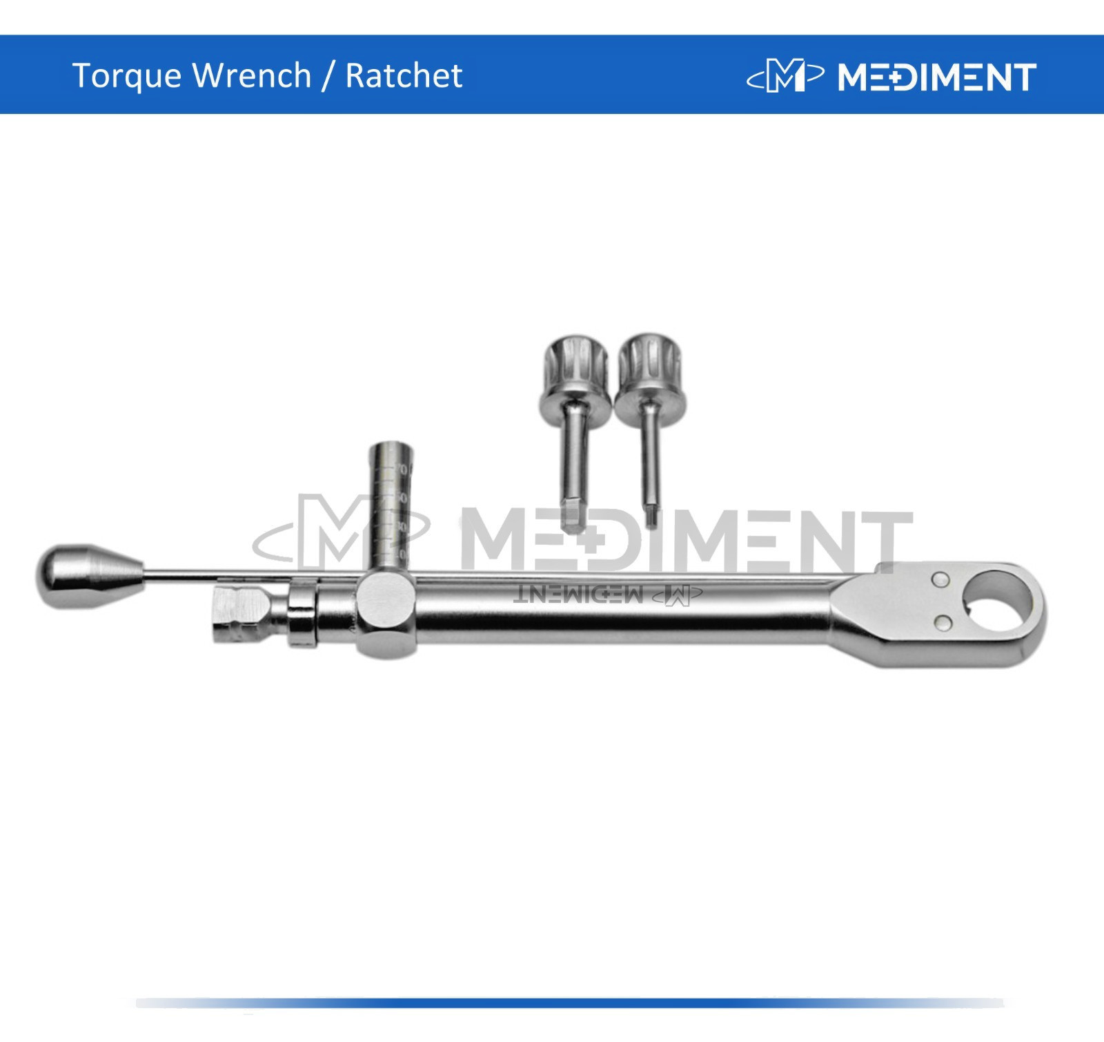 Dental Torque Wrench Ratchet Dental Instrument 10-70 NCM With Drivers