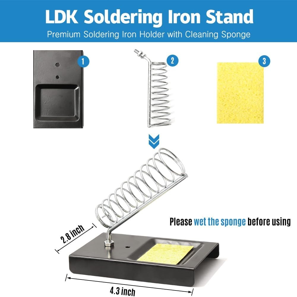 LDK 60W Soldering Iron Kit Adjustable Temp with ON OFF Switch 110V