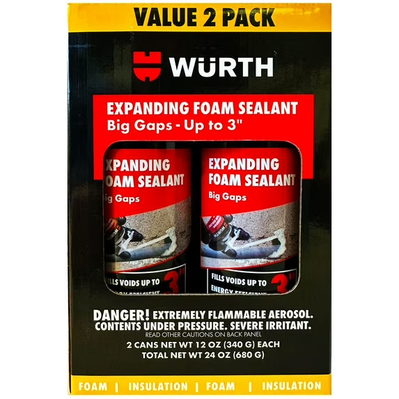 (2 Pack) Big Gaps Expanding Insulating Spray Foam Sealant, up to 3-in, 12oz Can