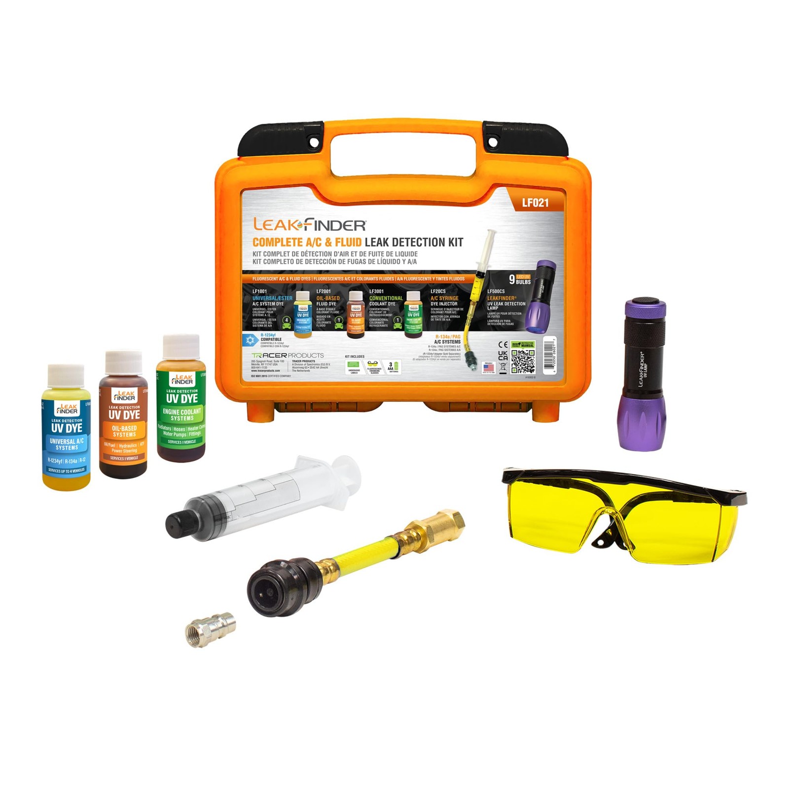 LEAKFINDER LF021 Multi-System Leak Detection Kit for A/C, Coolant and Oil Flu…
