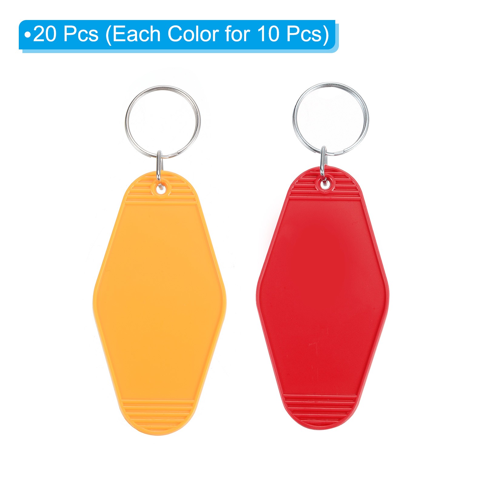 Vintage Motel Keychain, 20 Pack Blank Hotel Keychain Key Tag, Red, Dark Yellow