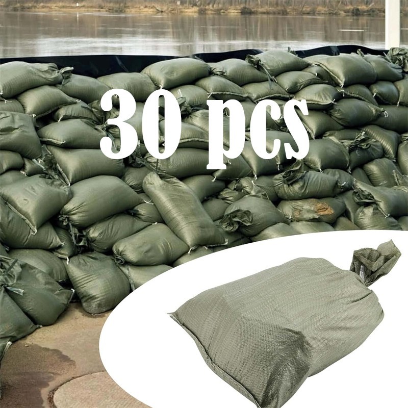 Green polyethylene sandbags 16 x 24in，for flood control/construction sites-30pcs