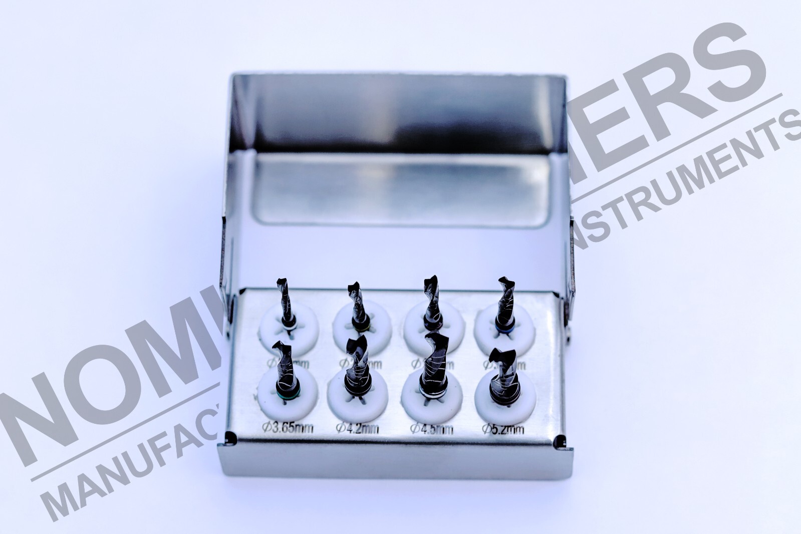 German Dental Implant Drills Kit 8 Pcs Set Titanium Coated Black Surgical Tools