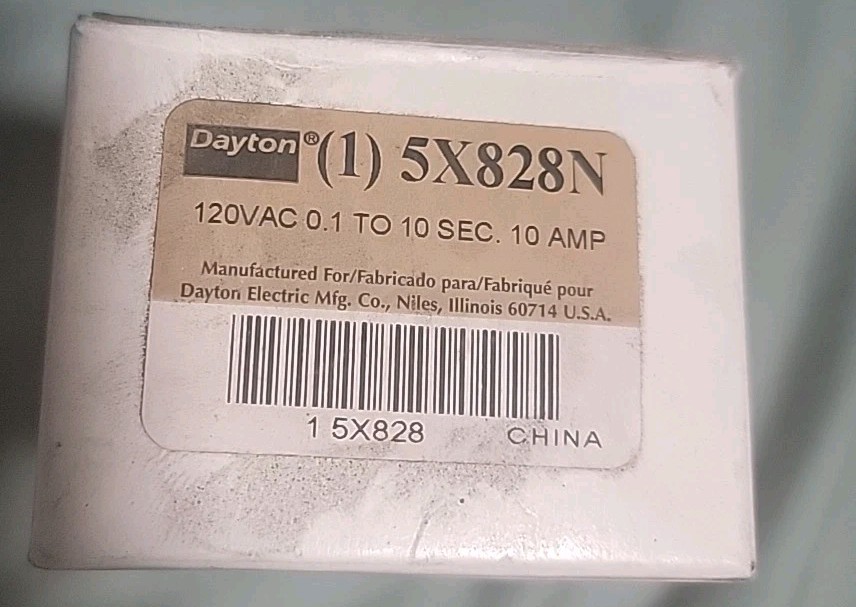 Dayton Time Delay Relay 5X828N 0.1-10 sec 120V