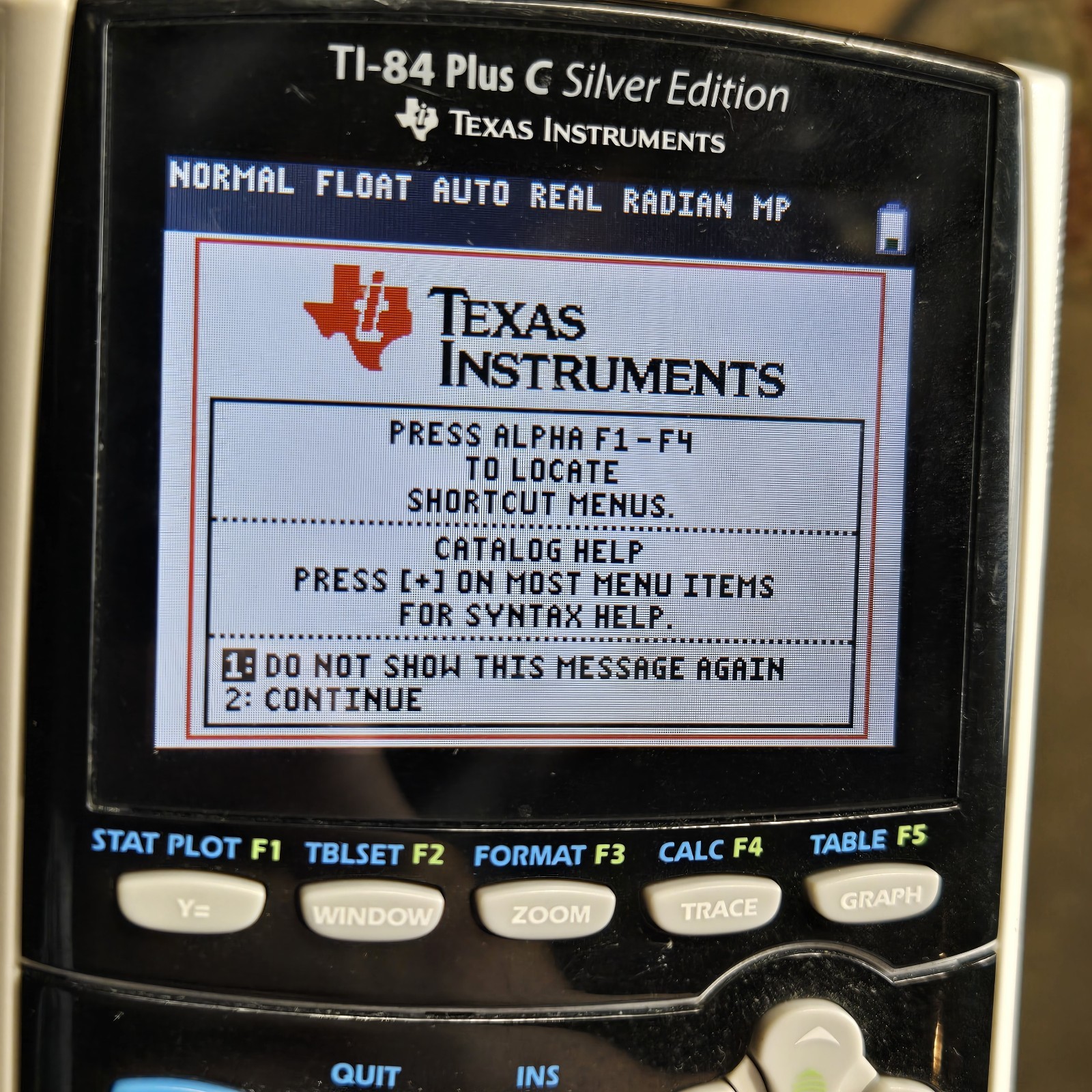 TI-84 Plus C Silver Edition Graphing Calculator Texas Instruments-No Charge Cord