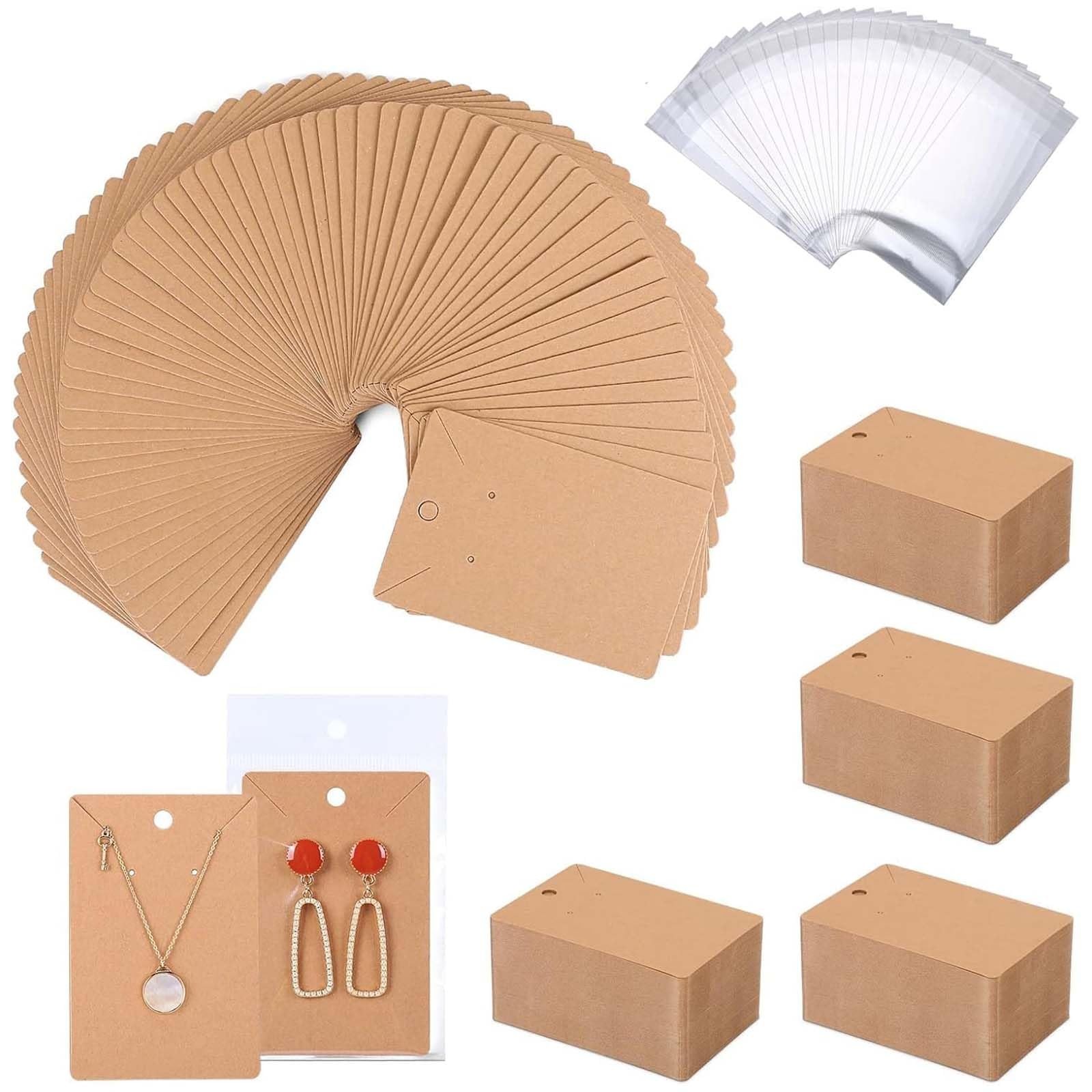 ovsor Works Great Earring Display Cards – 50 Count (Pack of 1), Brown