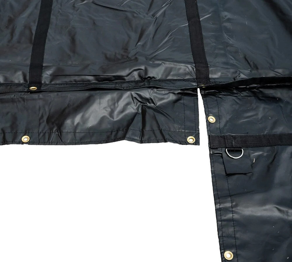24’x27′ Flatbed Trailer Heavy Duty Tarp – 18Oz Vinyl Black Lumber Tarp (8′ Drop)