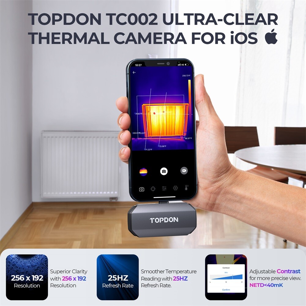 TOPDON Infrared Thermal Imaging Camera Adapter -20℃ to 550℃ for IOS iPhone iPAD
