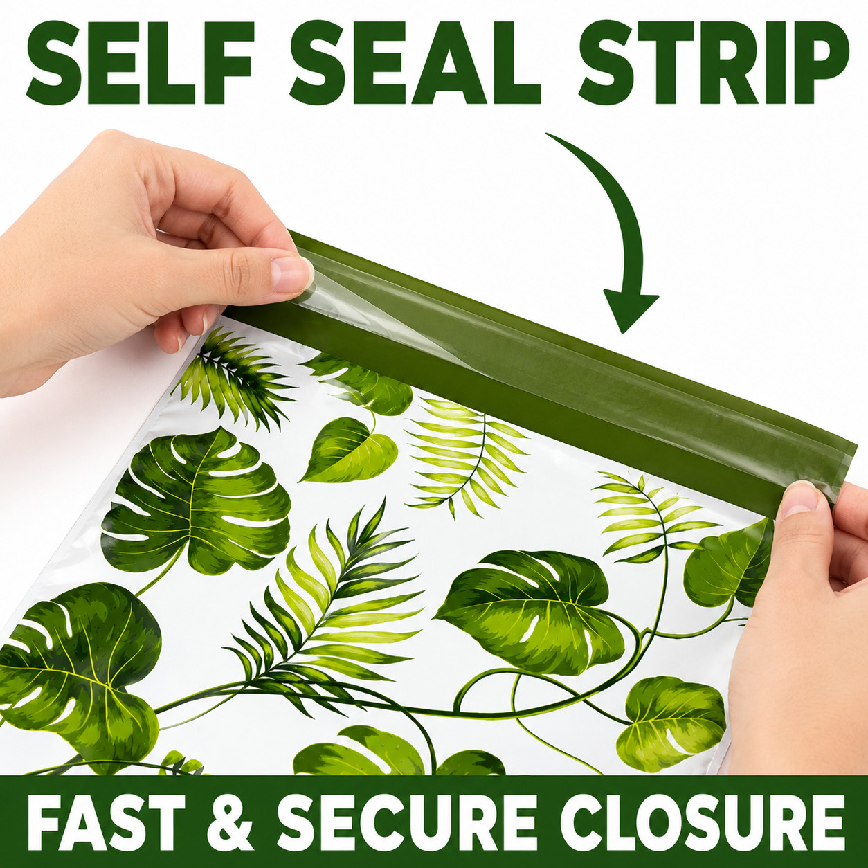 10×13 Banana Leaves Designer Poly Mailers Boutique Shipping Bags