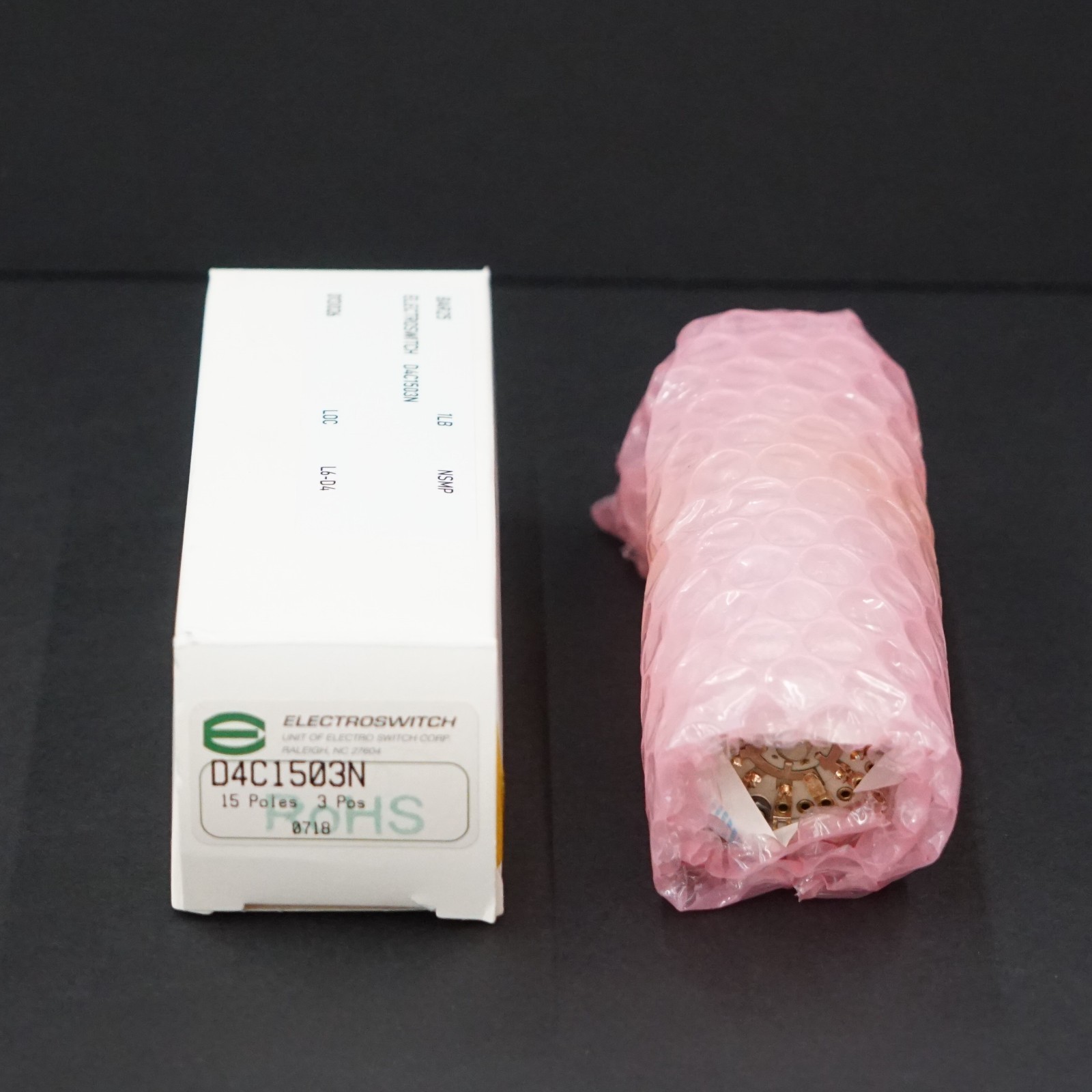 ELECTROSWITCH D4C1503N Open Frame Rotary Switch, 15P, 3-Pos