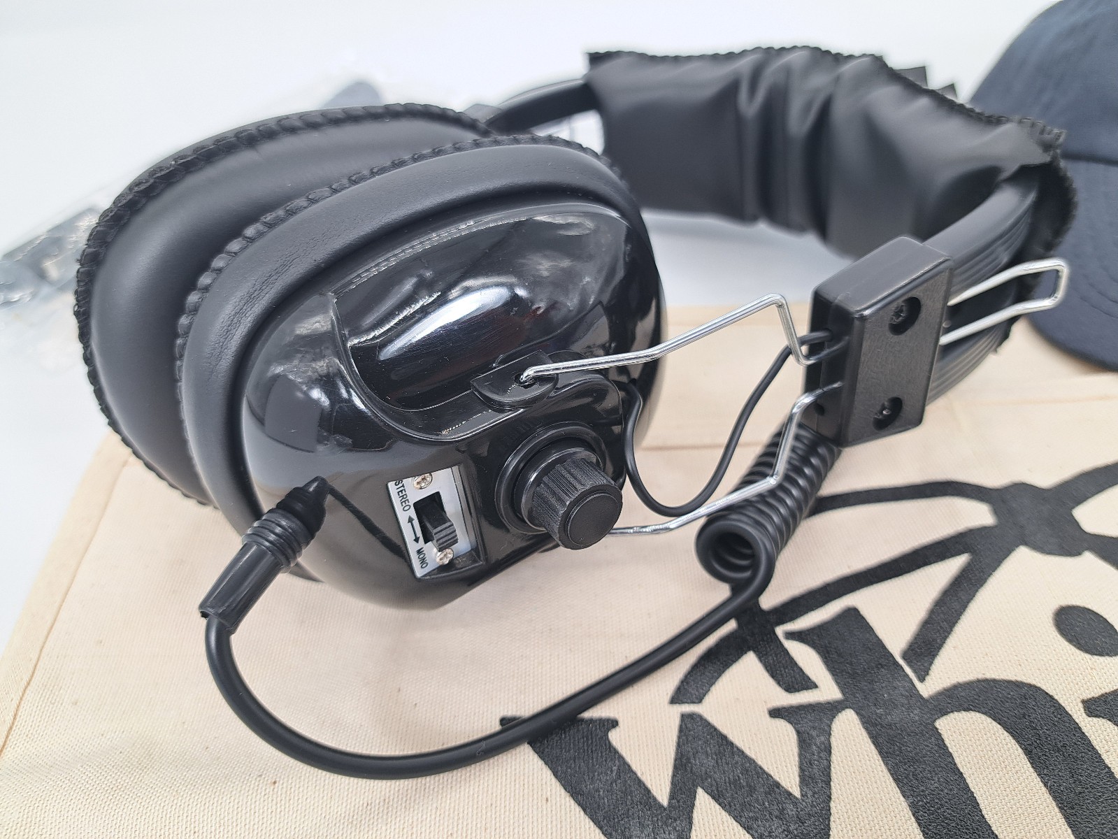 White’s Metal Detector Merchandise Lot: Adjustable Headphones, Hat, Charger, +++