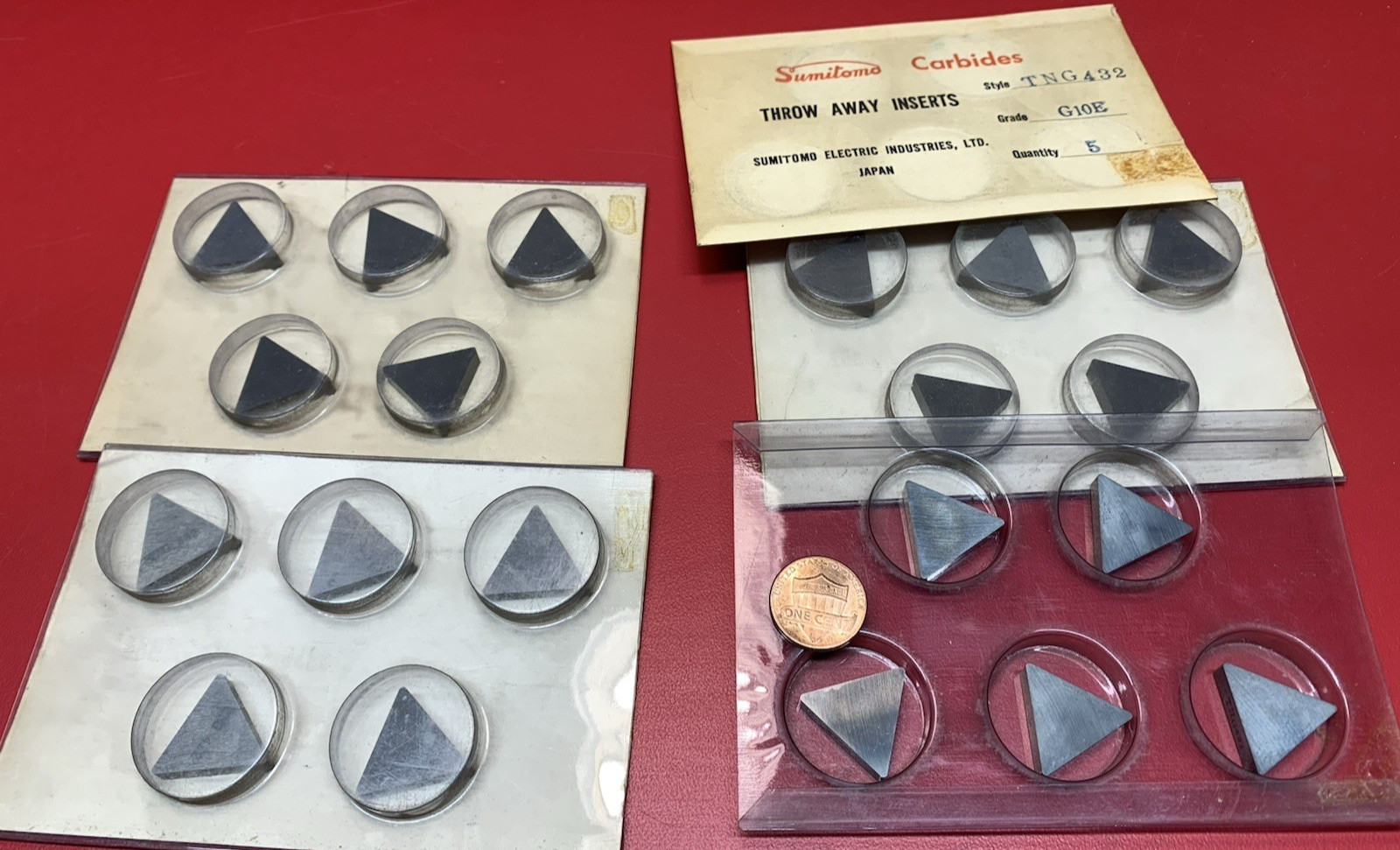 Lot of 20 Pieces of Sumitomo TNG-432 G10E Carbide Inserts (NOS)