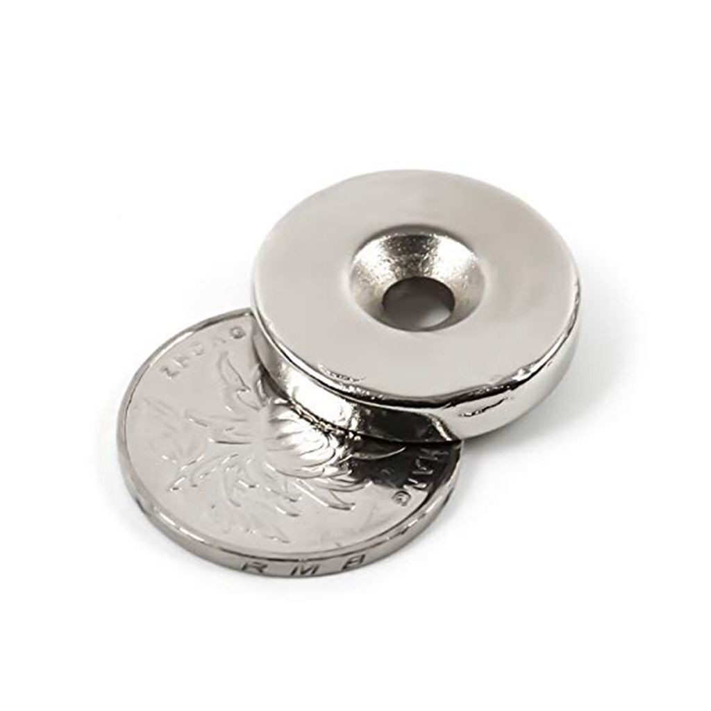 LOT Strong Countersunk Ring Magnet 1″x0.02″ Rare Earth Neodymium with 5mm Hole