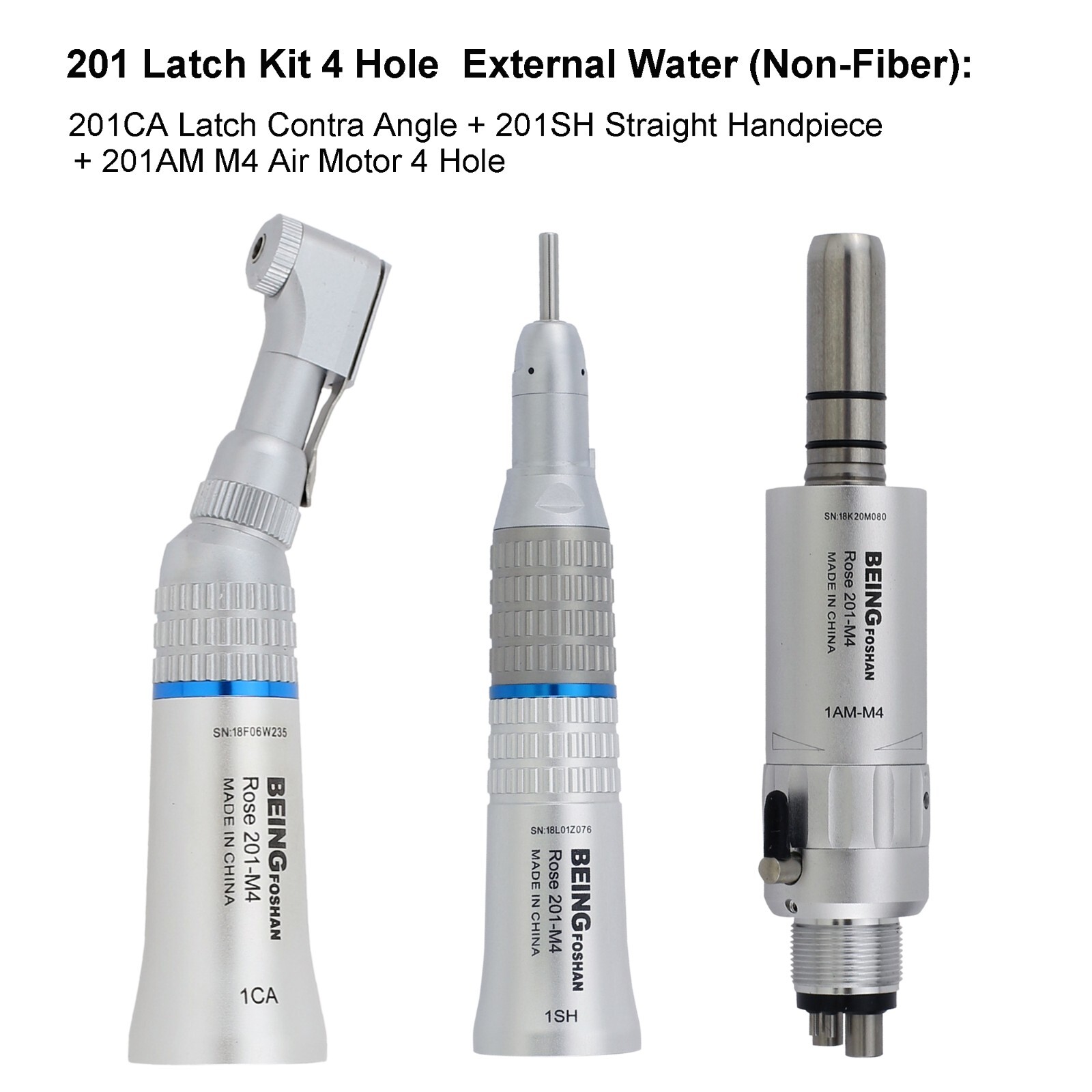 BEING Dental Air Motor 4 Hole Contra Angle Straight Handpiece Low Speed KAVO NSK