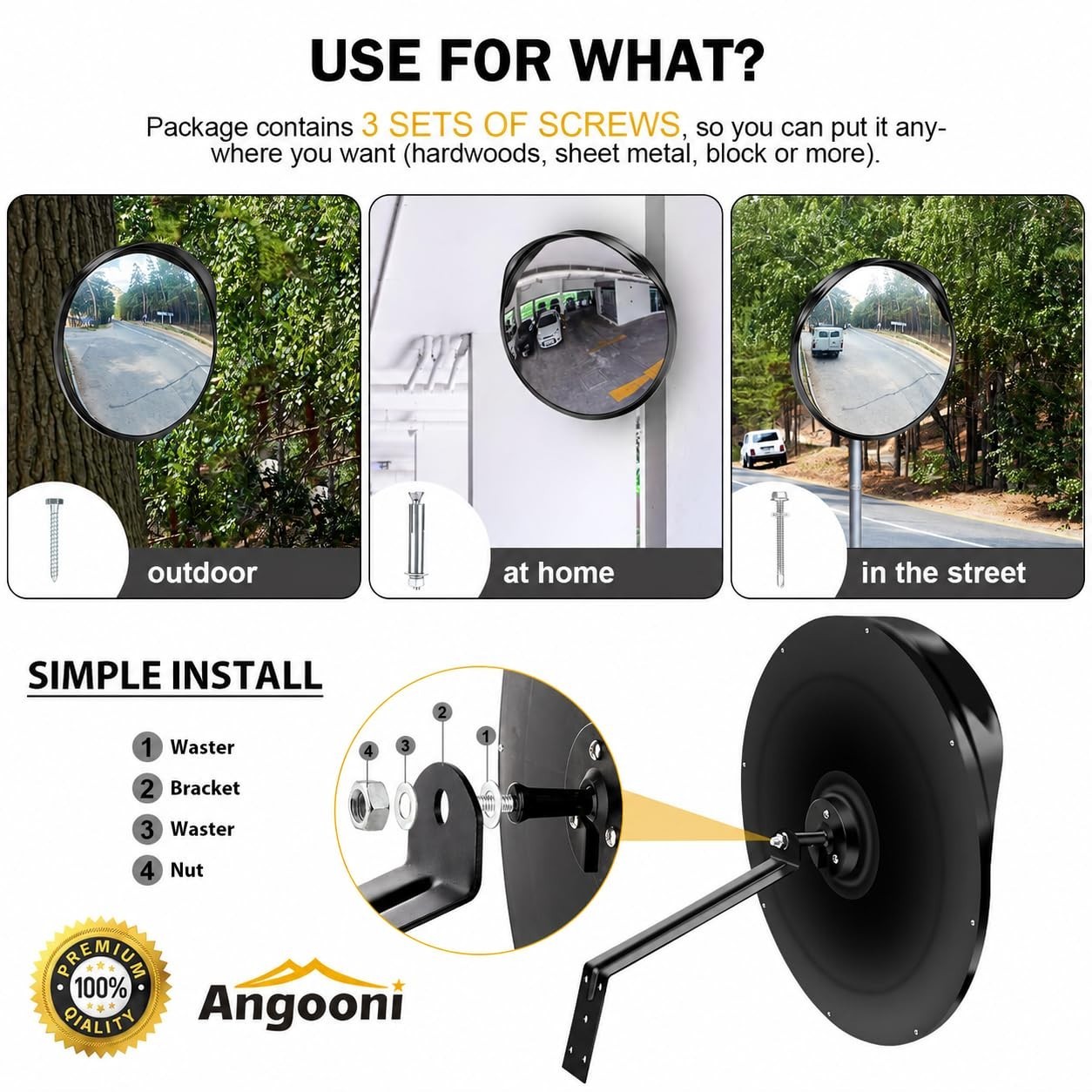 Adjustable Wide Angle Mirror – Security Indoor Outdoor