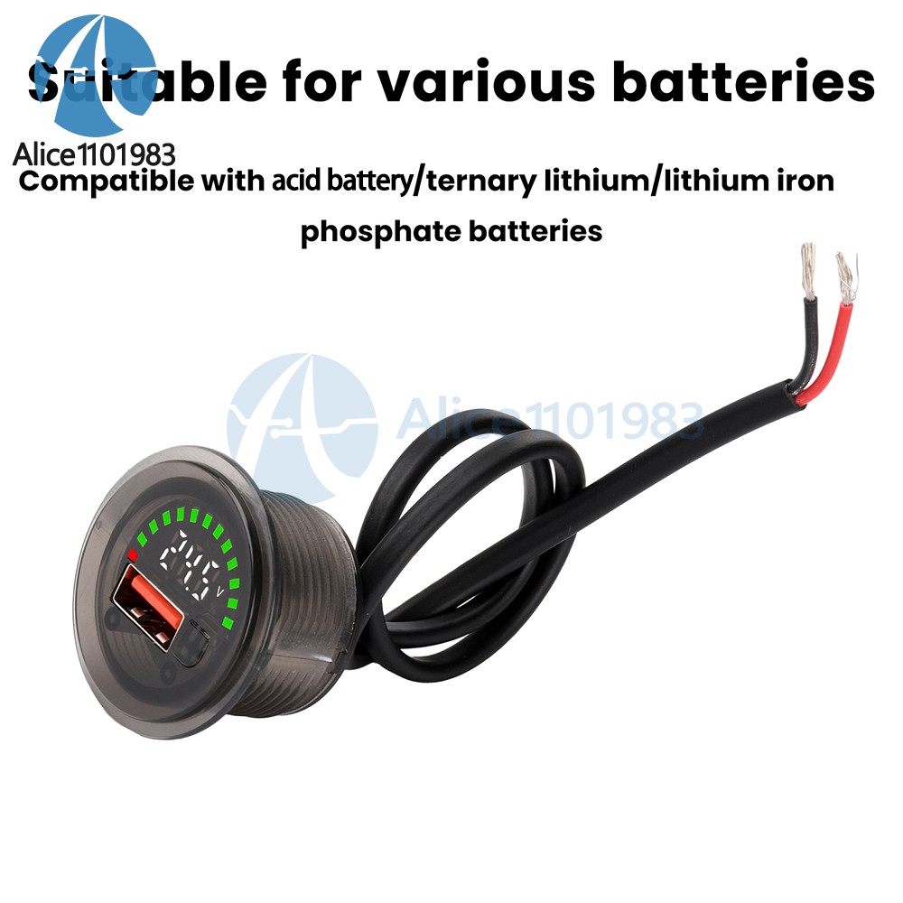 DC 7-30V Waterproof Digital Voltage Battery Capacity Level Indicator Voltmeter