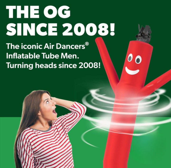 Muñeco inflable bailarín 7ft con soplador para publicidad exterior rojo, Nuevo