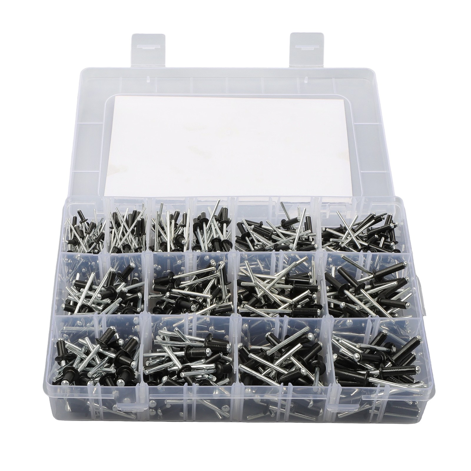 500 sets of rivet kits 3/32″ 1/8″ 5/32″ 3/16″ With 14 Standard Sizes W/ a Box