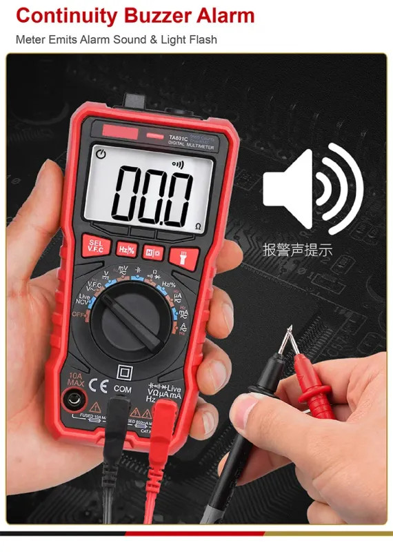 Digital Multimeter TA806 True RMS Auto Ranging AC DC Voltage Resistance Tester