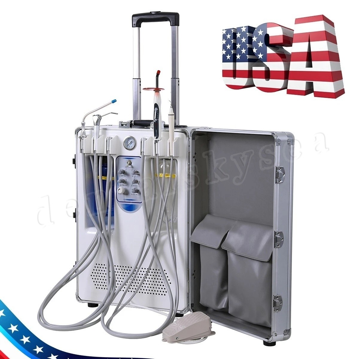 Dental LED E-generator Triple Spray Fiber Optic High Speed handpiece 4-Hole USA
