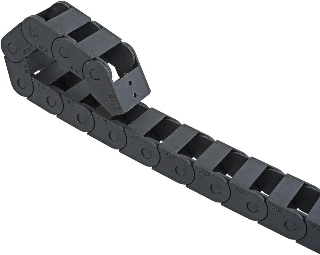 R18 10mm x 20mm Black Plastic Cable Wire Carrier Drag Chain 1M Length for CNC HO
