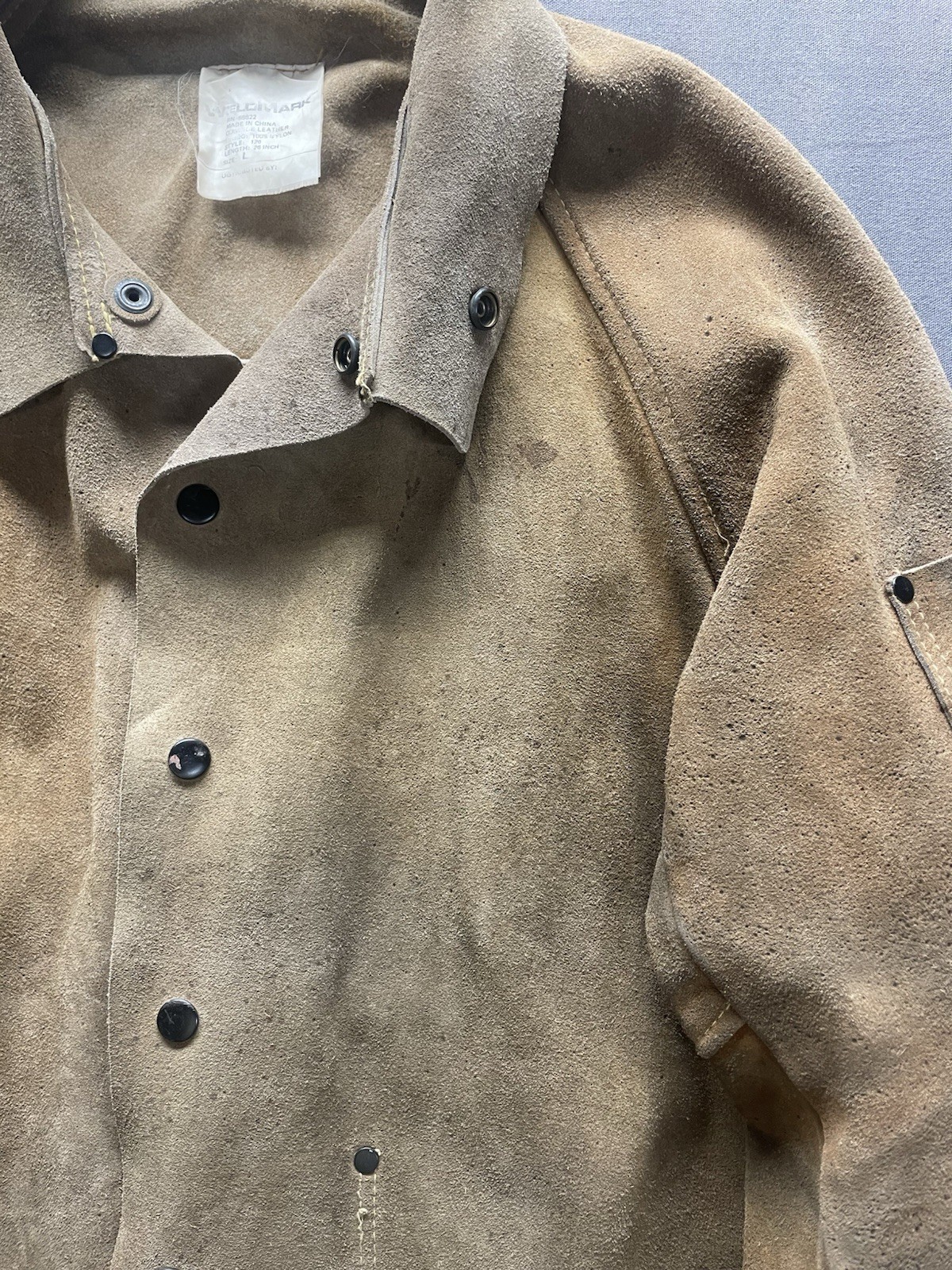 Vintage Weldmark Cowhide Leather Welding Jacket Brown Size L Back Buckle