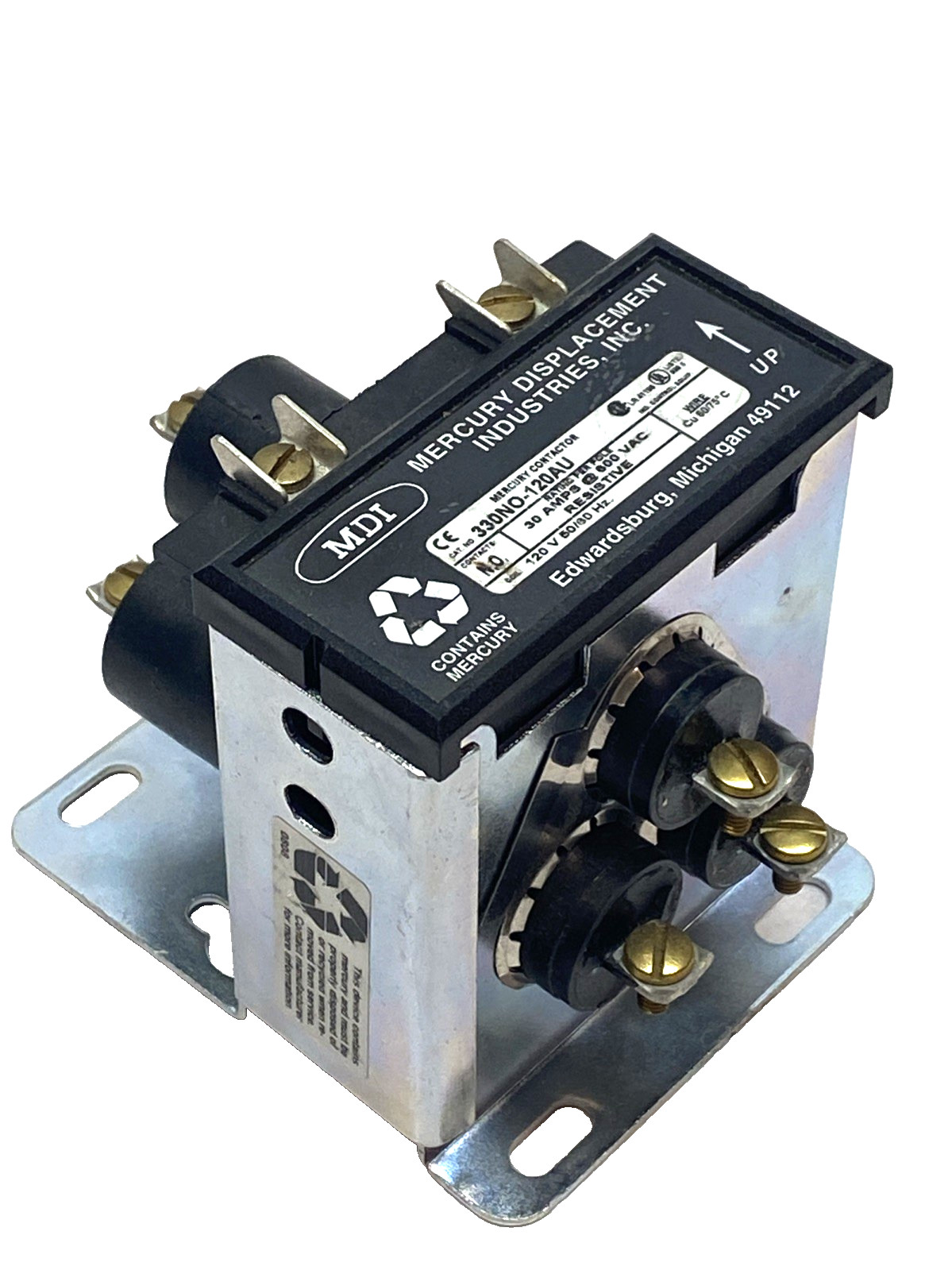 MDI 330NO-120AU Displacement Relay Contactor 120V Coil 30A 600VAC