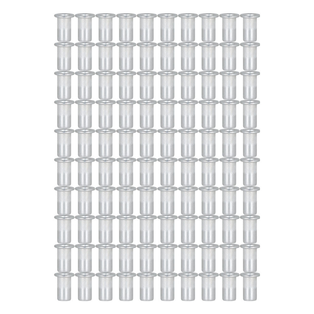 100 Pack 10 – 24 Aluminum Sliver Rivet Nut Rivnut Insert Nutsert SAE New
