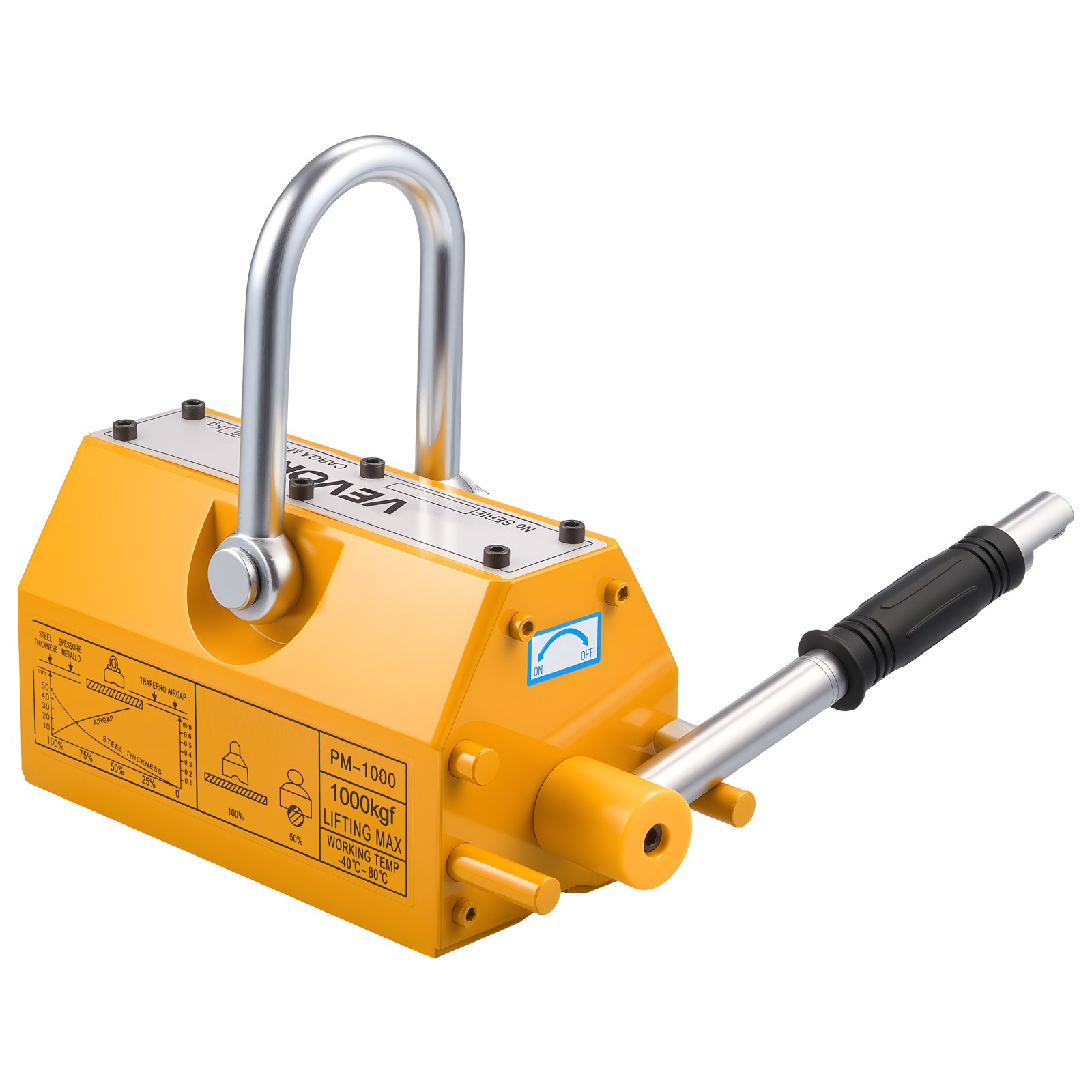 VEVOR Permanent Magnetic Lifter Lifting Magnet 2200 lbs Pulling Capacity N42