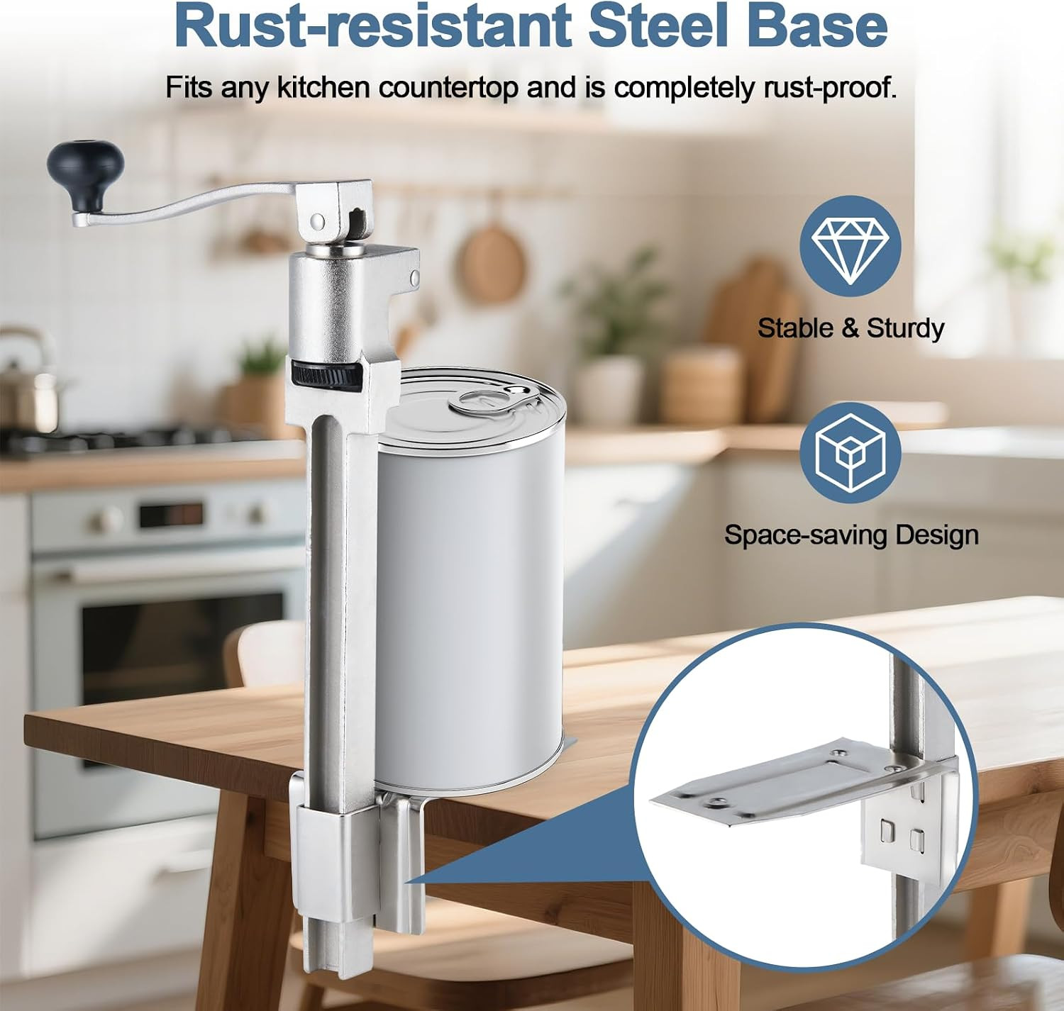 Commercial Can Opener Heavy Duty, Manual Table Mount Can Opener for #10 Cans up
