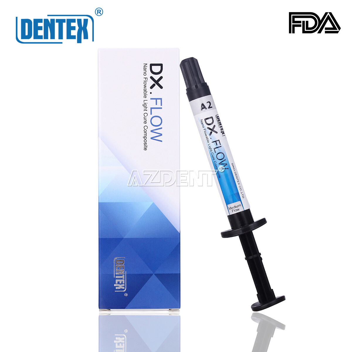 3 X Dentex Dental Flowable Light Cure Composite Resin Flowable Medium A2 DX.FLOW