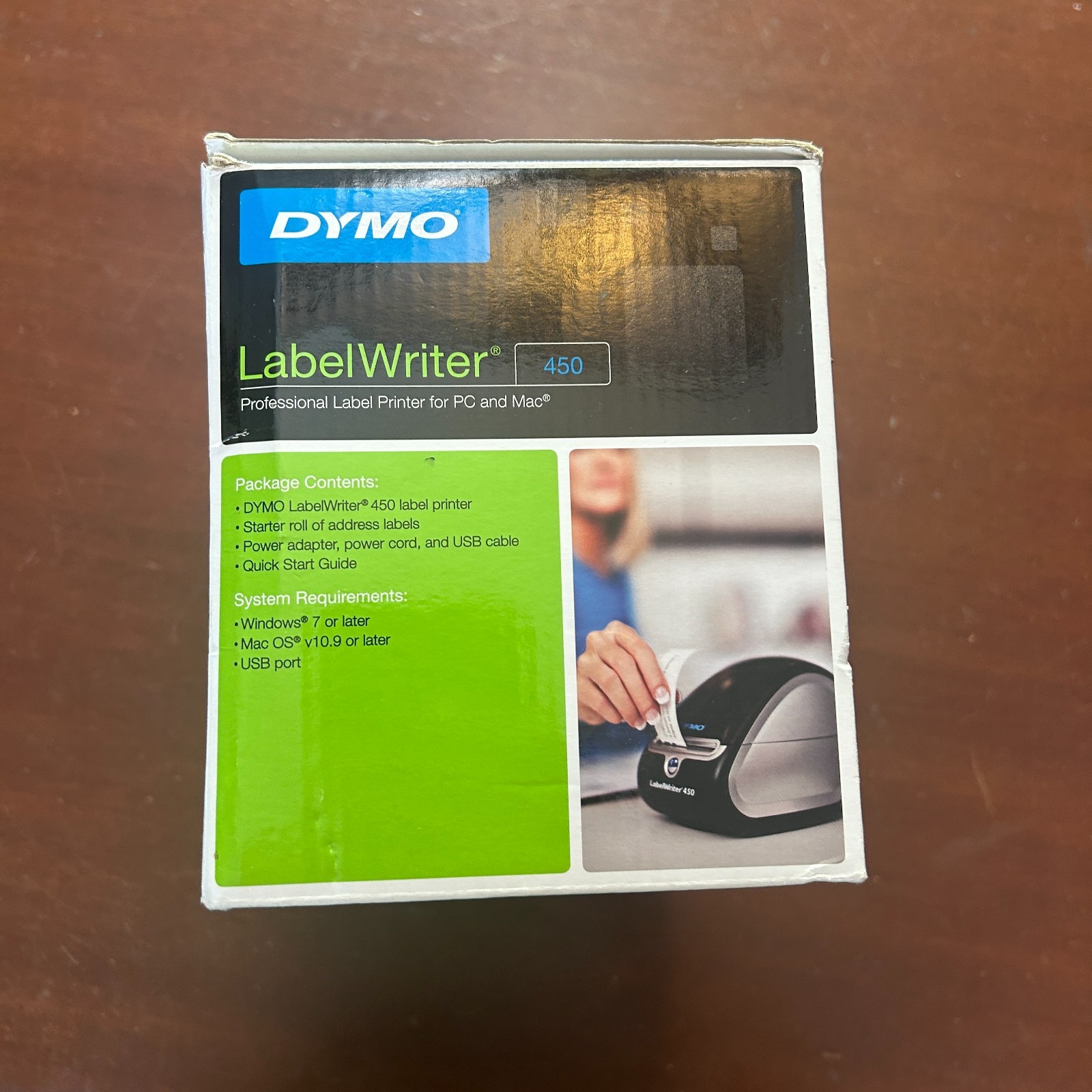 Dymo LabelWriter 450 Direct Thermal Label Printer w/ AC Adapter & Roll Brand New
