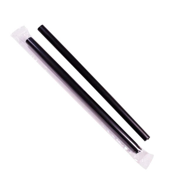 Karat 9-Inch Boba Straws (10mm) Poly Wrapped – Black – 1,600 ct, C9060s (Black)