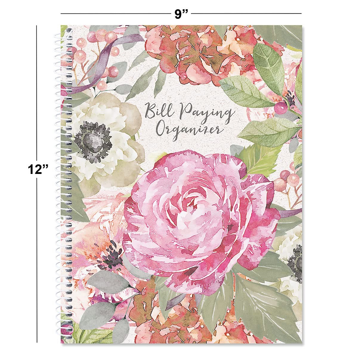 Current Pale Peony Paying Organizer Book 9 x 12 inches, Bill